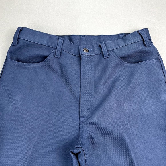 Vintage Levis Sta-Prest Pants Mens 34 Blue Straight Leg Dress Slacks Made in USA - Picture 5 of 16